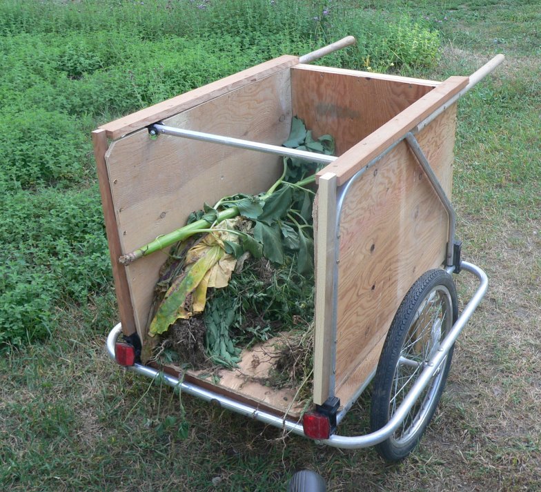 garden cart from bicycle trailer